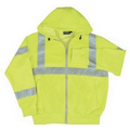 W375 ANSI Class 3 Hi-Viz Lime Hooded Sweatshirt with Zipper (2X-Large)